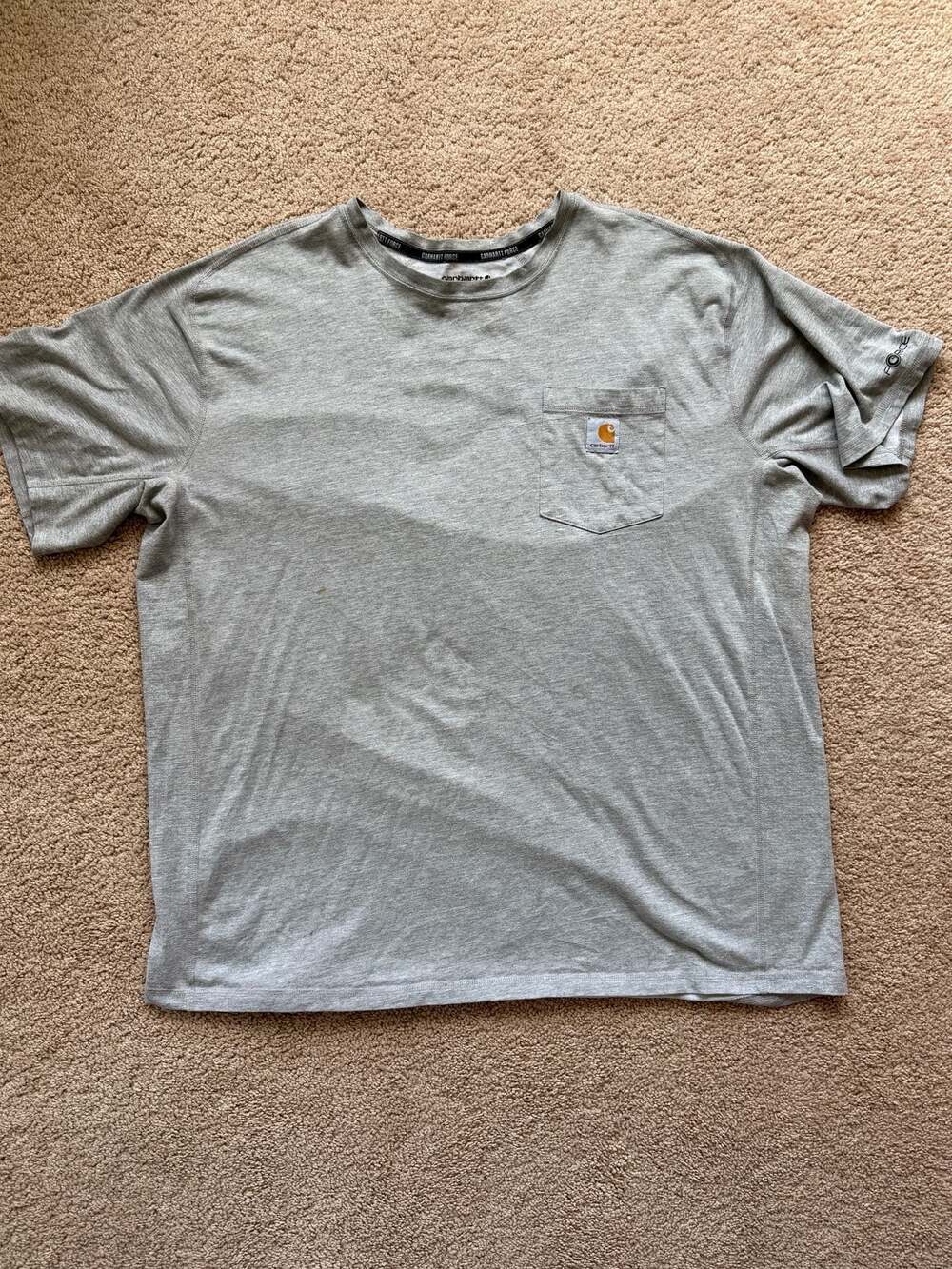 Carhartt Force Relaxed Fit Short Sleeve Pocket T-Shirt Heather Gray Size 2XL